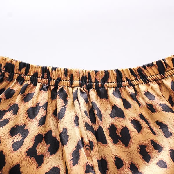 Liten pojke flicka sommar pyjamas set tecknad leopard tryck, L