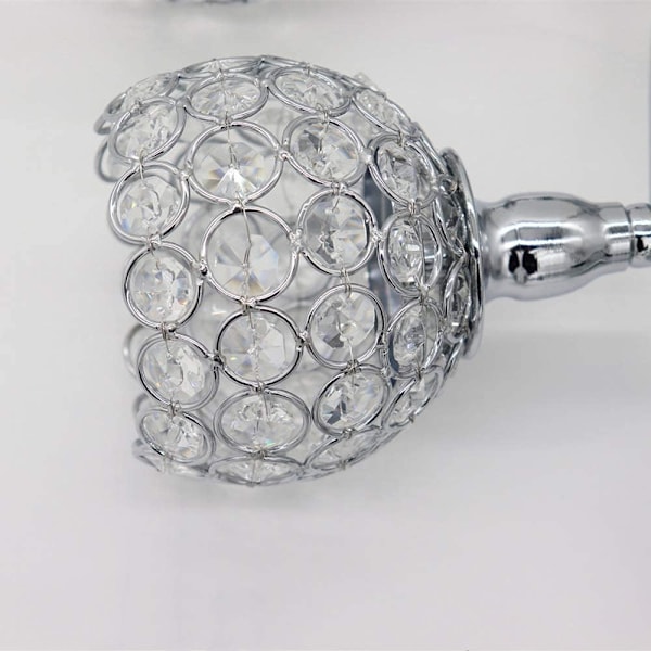 Krystall lysestaker, 3 armer bordkandelaber, skjenk skap kandelaber ornamenter bord midtpunkter for bryllup, hjemmedekor, Thanksgiving Silver Big