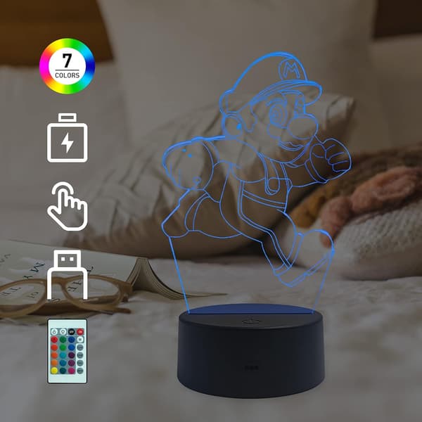 3D LED nattlampa touchsensor fjärrkontroll 16 färger USB