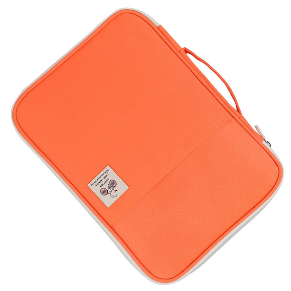 A4 Dokumentpose Filmappe Portfolio Organizer Computer Notebook Lynlås Etui (Orange)