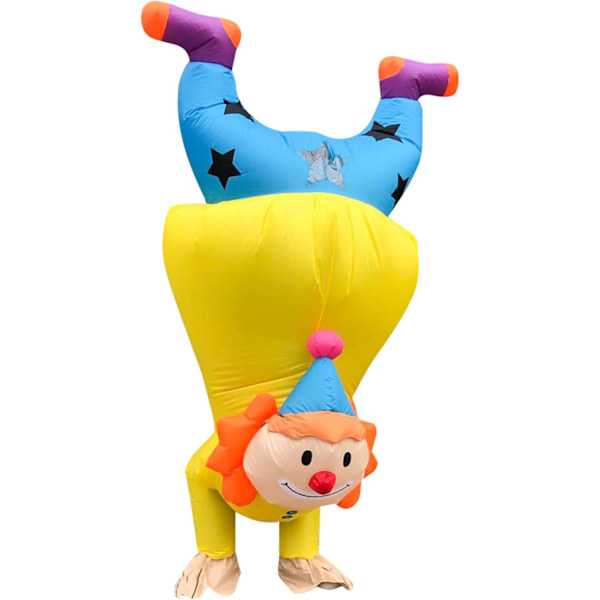 Uppblåsbar Clowndräkt Rolig Uppblåsbar Dräkt Handstående Joker Dräkt Halloween Dräkt Cosplay Fest Parad Karneval Dräkt Yellow