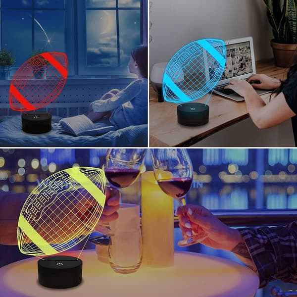 Fodbold 3D Natlampe, Amerikansk Fodbold 3D Illusionslampe