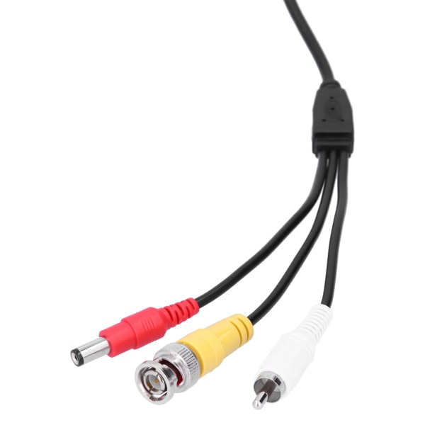 Bærbar CCTV-kabel 3-i-1 videolydstrømledning BNC+RCA+DC-kontakt for DVR-overvåkingssystem (15m 49.2ft)