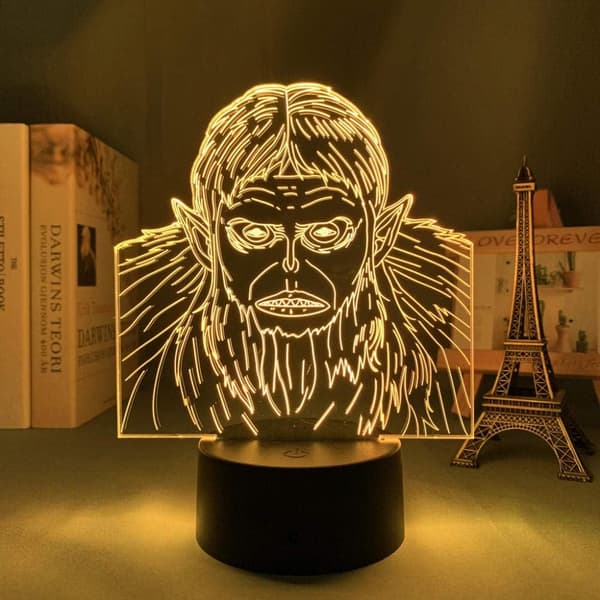 Beast Titan Lampe 3D Nattlys Japansk Anime LED Illusjon