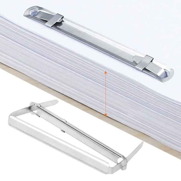50 st filfästen 2-håls järnmappsklämma pappersfäste bindeklämma 80 mm hålavstånd för 350 ark A4-papper