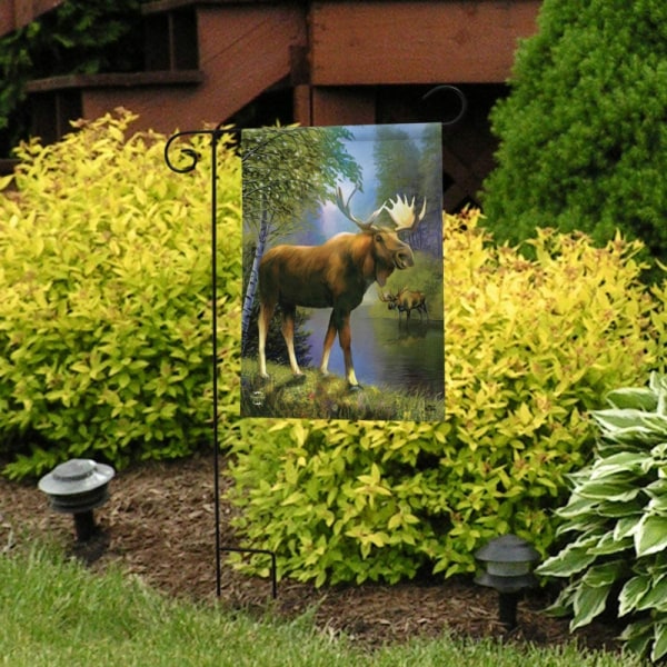 Vilde elge sommerhaveflag udendørs natur 12,5" x 18"