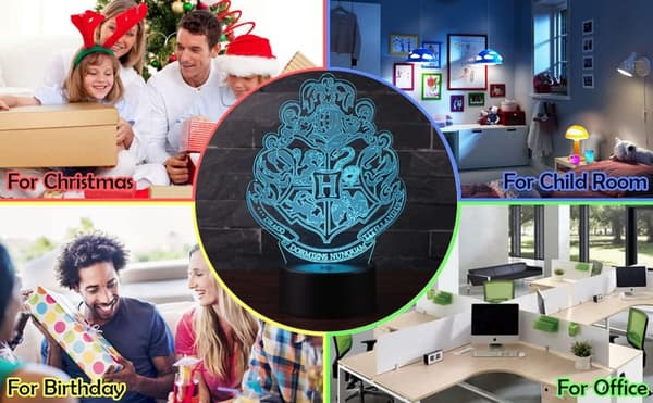 3D Illusjon Nattlampe 7 Farger Gradvis Endrende Berøring