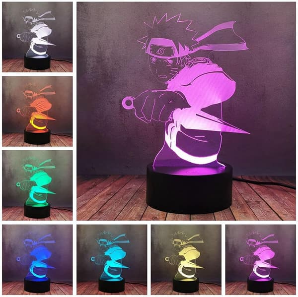 Naruto Kakashi Uchiha Sasuke 3D Illusion Natlampe Sm