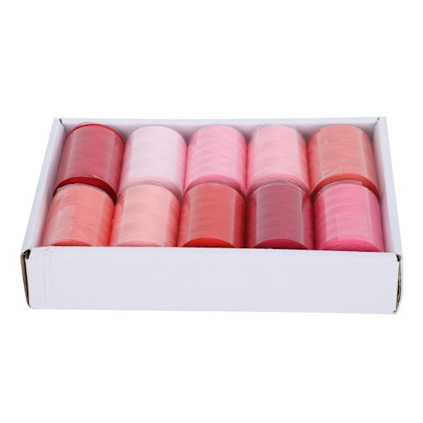 10 rullaa ompelulankaa Set Koti Pagoda Langat DIY Tarvikkeet 300 Jaardia 402Punainen
