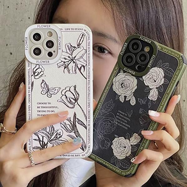 Kompatibel med iPhone12pro skyddande fodral fransk blomma P