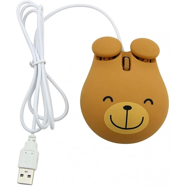 Cute Animal Bear Shape USB trådbunden mus Optisk mus f