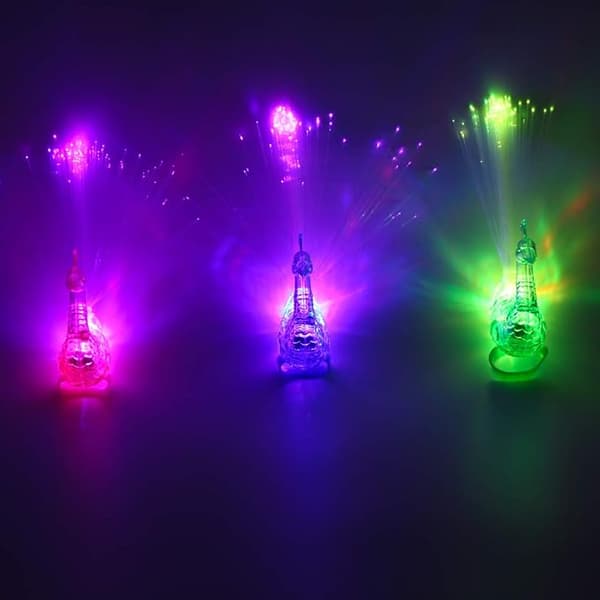 12 kpl LED-sormivalorengas, luova väri, riikinkukko