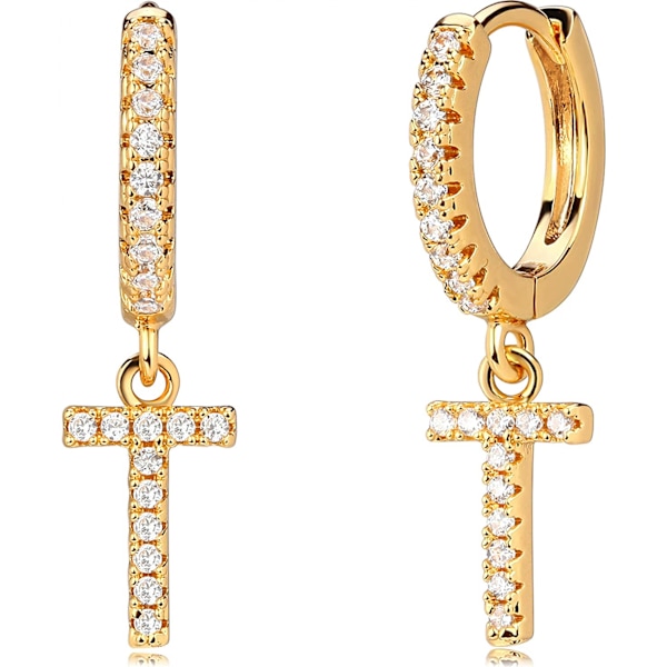AVEKI 18K Delikat förgylld Pave Cubic Zirconia Brev Charm