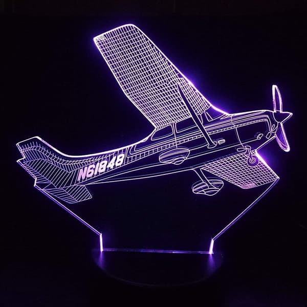3D Fly Natlys Bord Skrivebord Optisk Illusion Lamper 7 Farver