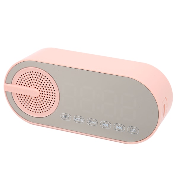 Digital klocka med Bluetooth-högtalare, LED-spegeldisplay, FM-radio, liten väckarklocka med dubbla alarm för sovrumskontor