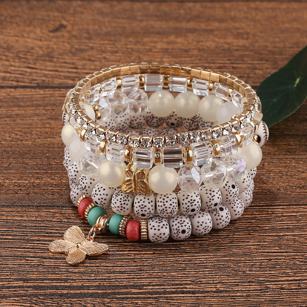 1PCS Bohemian Bead Bracelet Set, Ladies Multilayer Stackable
