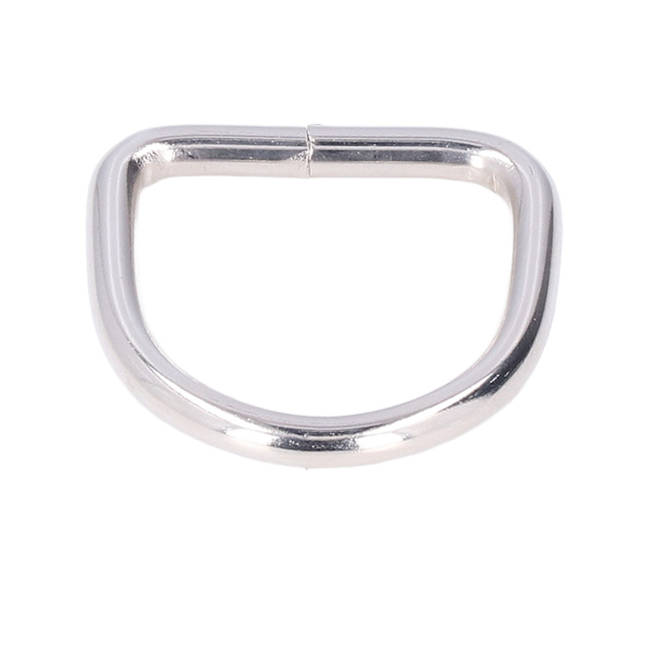 20 stk. metal D-ringe i premium jern, robust, holdbar, blank, udsøgt bred anvendelse D-ringe til tøj, etui, taske, sølv 3,8x25x25mm