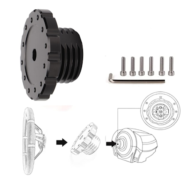 Gaming Rat Adapter Professionel Aluminium Rat Adapter til Thrustmaster T300 T500 TS PC TS XW Sort