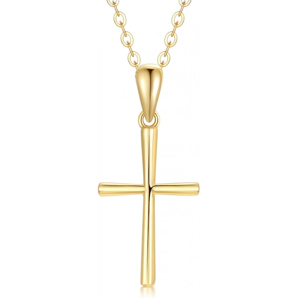 Kors halsband, kvinnlig tonåring, guldkedja med korshänge