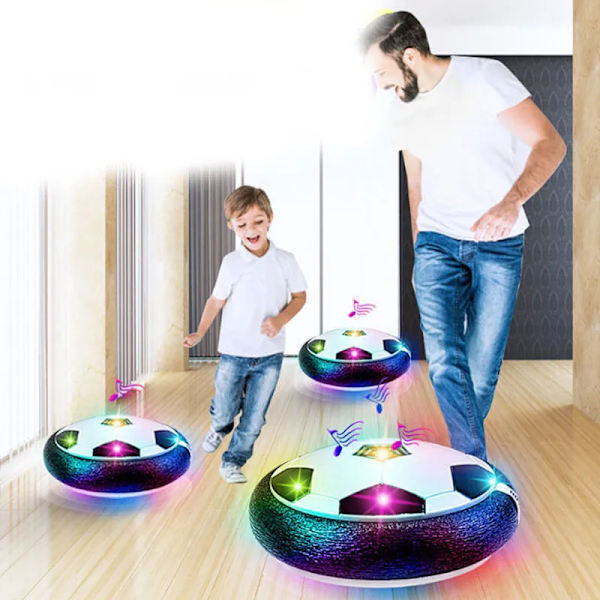 Barn Hover Fotboll Boll Luftkudde Flytande Skum Fotboll med LED-ljus Glidande Leksaker Sport Barn Levitera Svävande Fotboll Boll
