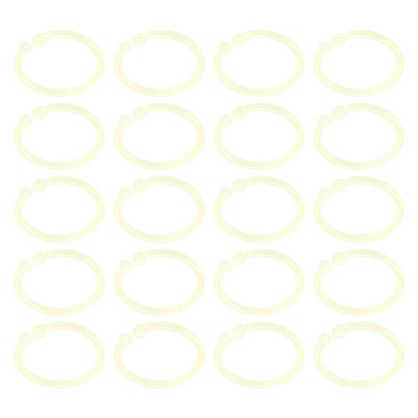 20 stk. Plastikringe Transparente Fleksible Løsblad Bogbinderinge til Skole Hjemmekontor Kort Dokument NotebookGul