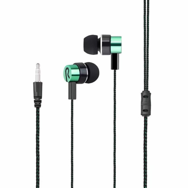 Flettet tråd frostvæske tråd i øre høretelefoner (grøn)