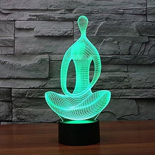LED 3D Lampe, 3D Optisk Illusions Skrivebordslampe 7 Farveskift U