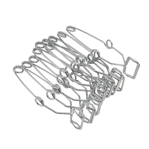 10 stk. Reagensglas Klemme i Rustfrit Stål Høj Temperatur Modstandsdygtig Komfortabel Laboratorie Reagensglas Klemme med Fingergreb