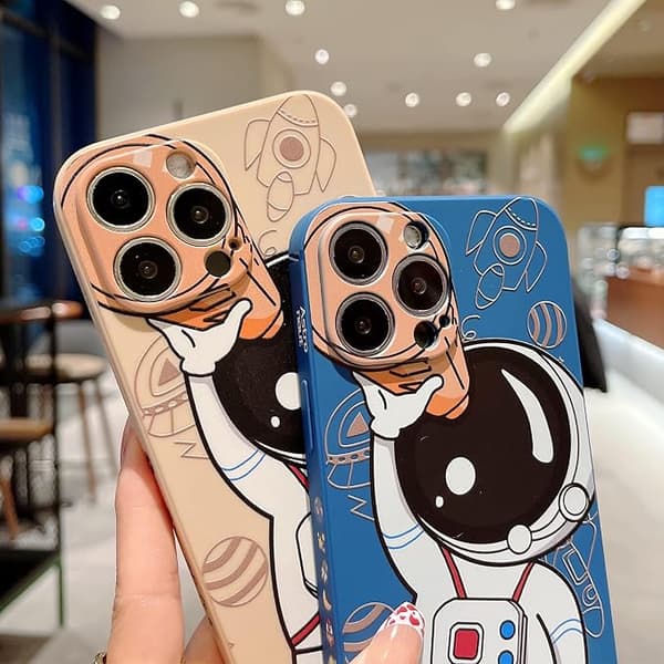 Kompatibel med iPhone 12 Pro Max Astronaut Etui Kvinder Gir