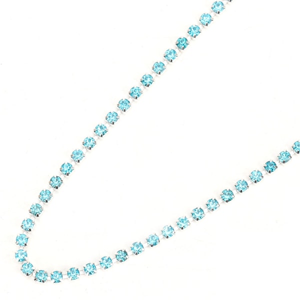 2,8 mm DIY Diamant Mesh Wrap Rulle Blanke Krystal Rhinestones Bånd Dekoration (Sø Blå)