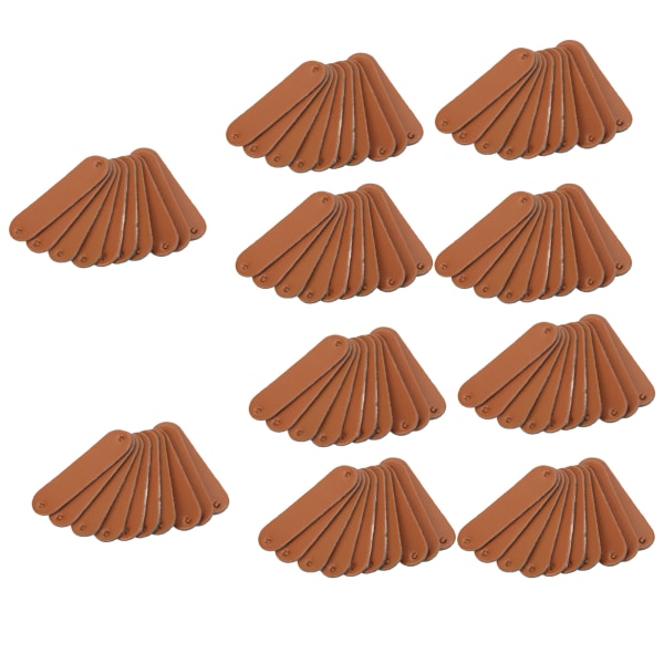 100 st Virketiketter 4,5x1,2cm 2 hål PU-läderetikett Praktisk utsmyckning gör-det-själv-tillbehör Chocolate