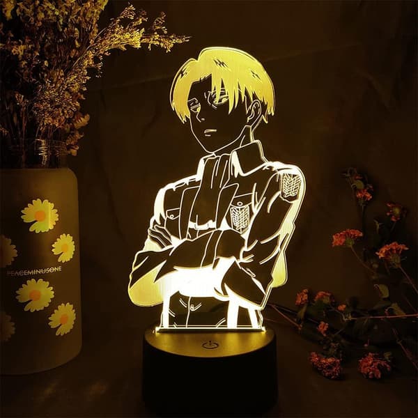 Attack on Titan 3D Anime Lamppu Yö Levi Ackerman Illuusio N