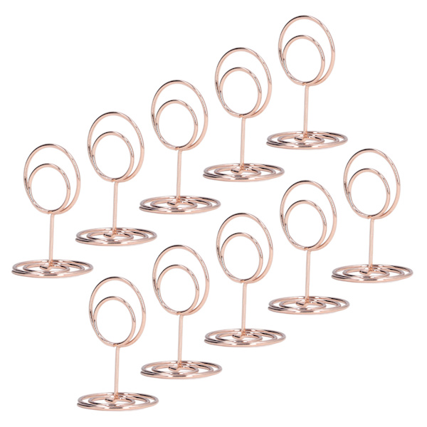 10 stk. bordnummerholdere - praktiske, runde baser - pålidelige, holdbare, stabile - elegant stil - boligindretning - rosaguld
