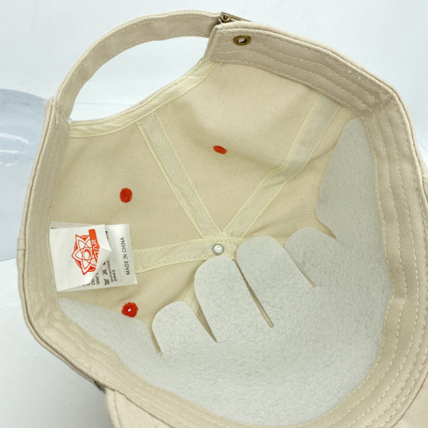 Hat Dame Blød Top Simpel Casual Broderet Solhat Forår White