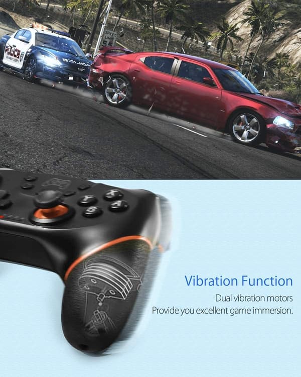 Bryterkontroller, trådløs Pro-kontroller for Switch/Switch Lite/Switch OLED, Switch fjernkontroll gamepad med joystick, justerbar turbovibrasjon, Ergon