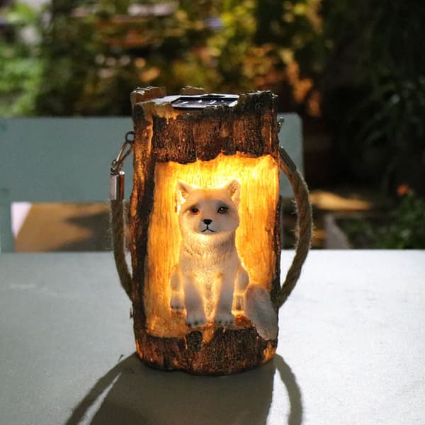 Have Fox Figurer Solcellelamper Udendørs Dekorativ Resin L
