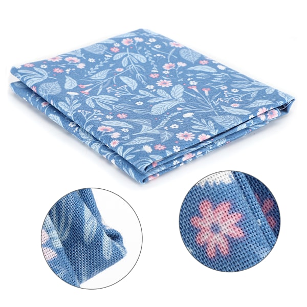 Växtblomma Bomullsduk Blommig Patch Work DIY Handgjorda Material Sytillbehör400304- Flora-Blå