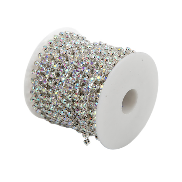 Rhinestone Trim 10yd oksidasjonsbestandig blank overflate robust holdbar utsøkt design mye brukt Rhinestone ChainAB farget Rhinestone på sølv