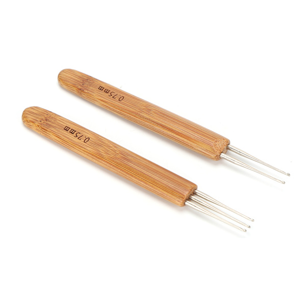 Dreadlocks virka kit 3 krok 2 krok bambu skaft rostfritt stål nål fläta hårverktyg