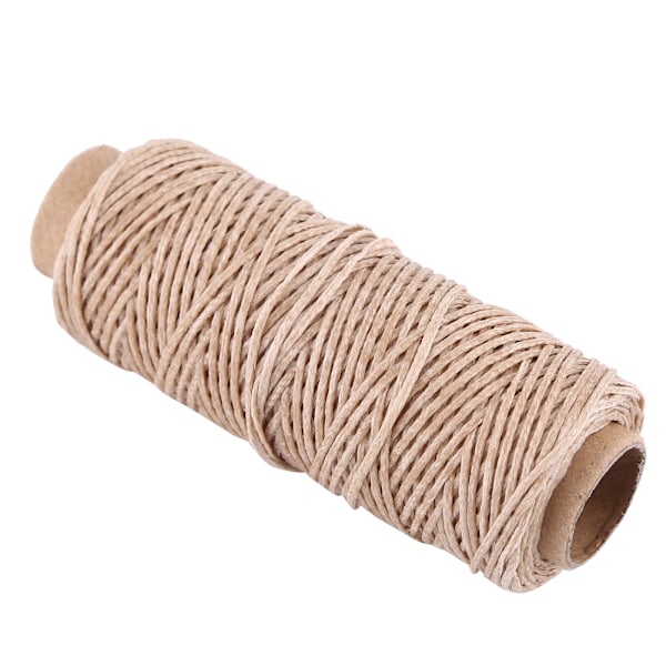 Flat sytråd i skinn, vokset, vokset tråd, snor, skinn, håndverk (Khaki)