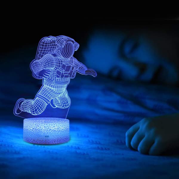 Spaceman 3D Natlampe, Astronaut Lampe, 16 Farver Skiftende