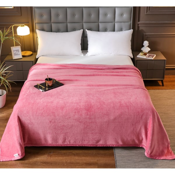 Blød fleece tæppe super blødt hyggeligt sengetæppe pink 150*200 cm