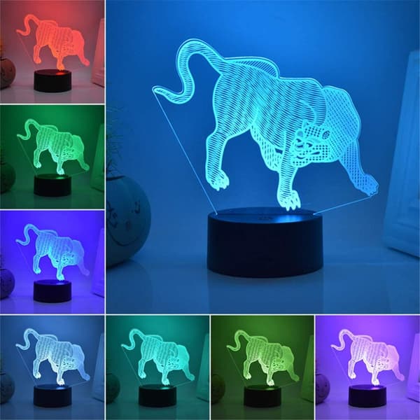 3D Illusion Natlamper til Børn Dyremodel Legetøj Jul