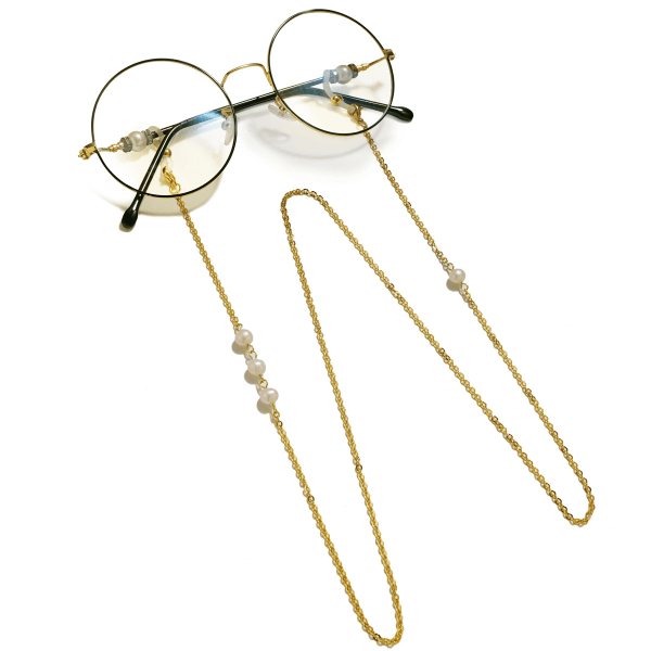 White Pearl Beaded Solbrille Briller Læsebriller Chai