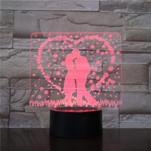 3D Illusjon Nattlys Skrivebordslampe Bryllupsdekorasjoner 3D LED