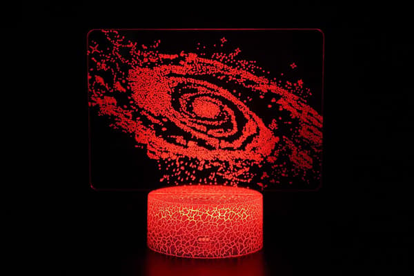 3D Illusjon Univers Stjerner Nattlys Lampe 16 Fargeendringer
