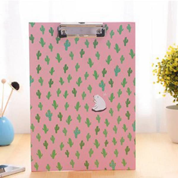 Klipboards A4 Notes Folder Skriv Underplade Word Pad Kontor Skoleartikler (Pink)
