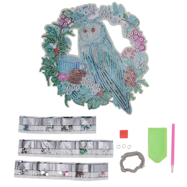 Ugle DIY Diamantmaleri 3D Diamantbroderi Malerisett for Rom Hjemmekontor Dekorasjon