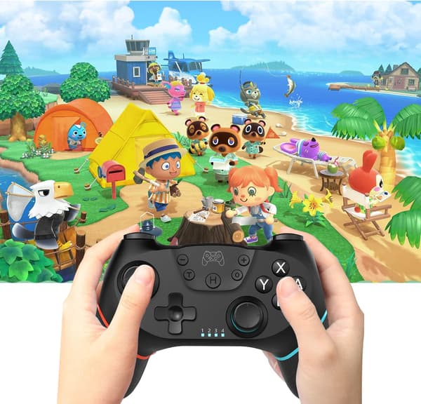 Switch Controller, Trådløs Pro Controller Kompatibel med Nintendo Switch, Trådløs Gamepad Joystick med Programmerbar Funktion【2023 Opgraderet Versio