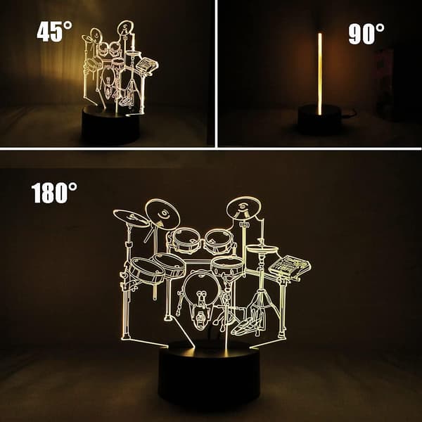 Tromme LED 3D Illusion Lampe USB Band Natlys Farverig Fest